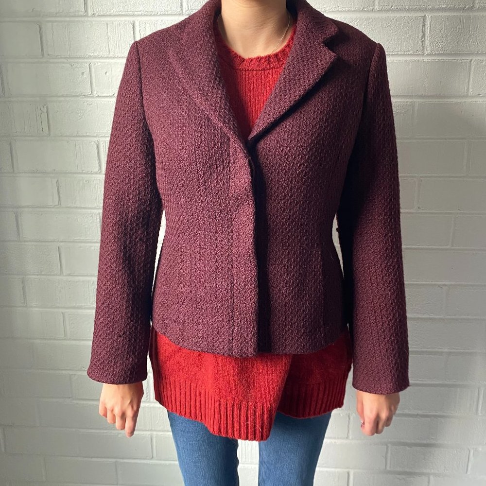 Brooks Brothers 346 Maroon Women's Wool Blazer Size 10P